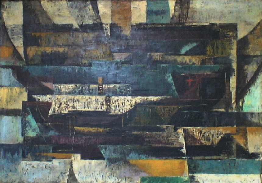 "Barche" (olio su tela degli anni '50)