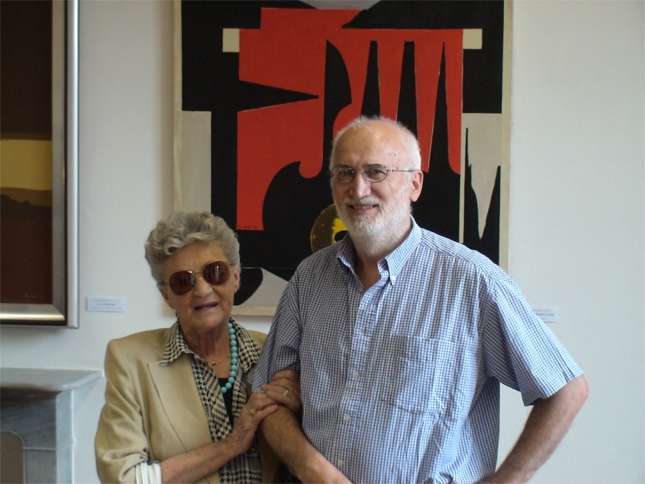 Mario Fumagalli (nipote di Padre Ambrogio) con Maria Fumagalli (sorella del pittore)